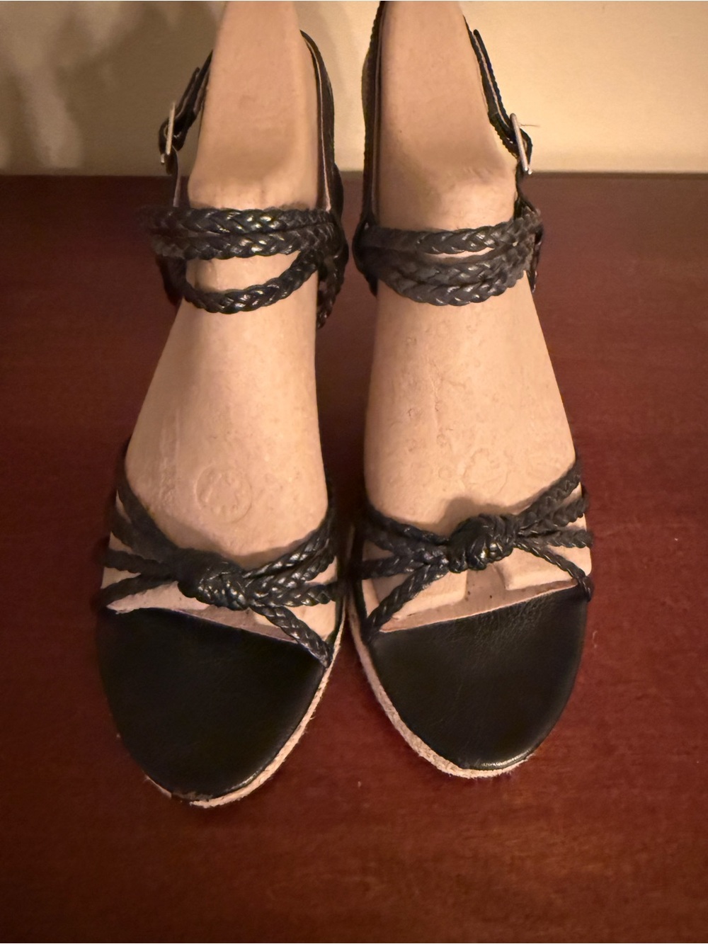 Michael Kors Palm Beach Wedge Sandals, black leather